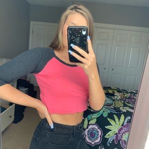 Baseball Tee Crop Top - Never Worn